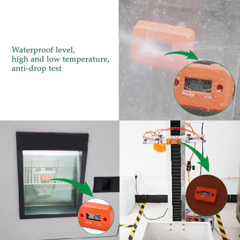 YOOREAL Digital Inductive Hour Meter Waterproof IP68,Works on Various of ZTR/Riding Lawn Mower Land Trimmer UTV Brush Cutter Tractor ATV Boat Outboard Motor Dirt Bike Motorcycle. (HM006A Orange) - Image 5